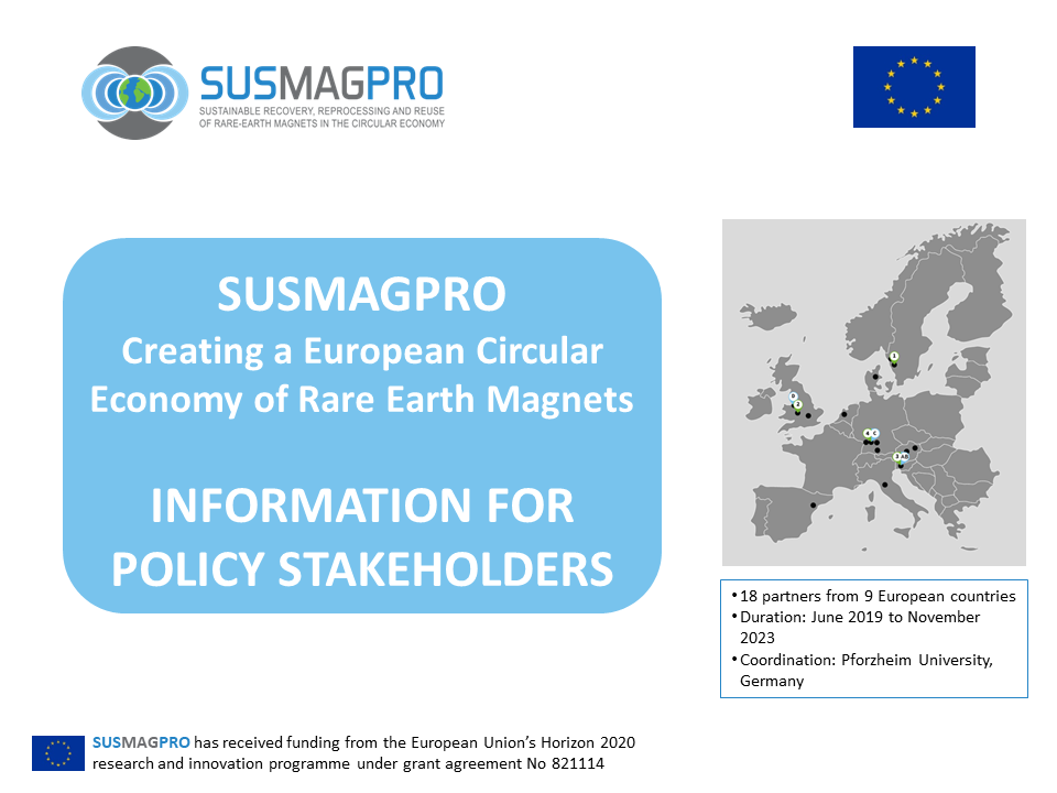 Cover of SUSMAGPRO presentation for policy stakeholders