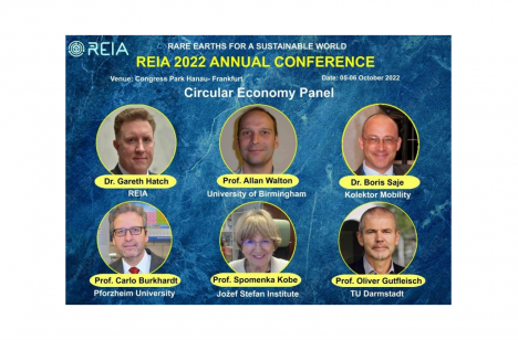 Participants to the Panel on Circular Economy at the REIA Conference 2022 Rare Earths for a Sustainable World in October in Hanau, Germany